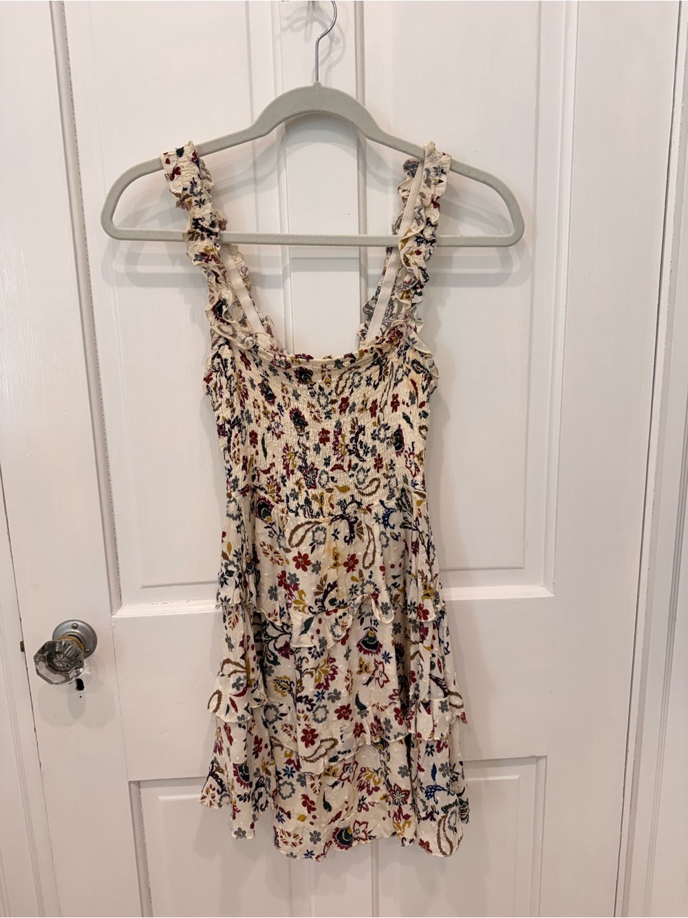 Olivaceous Cream Floral Ruffle Sundress